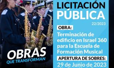 Licitacion Publica: “Terminación de Edificio en Calle Israel Nº 360 para la Escuela de Formación Musical”