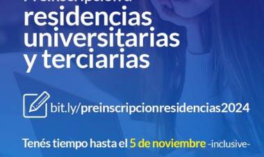 Preinscripción a residencias universitarias y terciarias