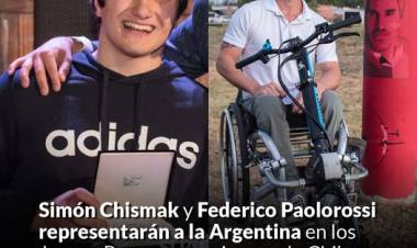 Simón Chismak y Federico Paolorossi representarán a la Argentina en los Parapanamericanos de Chile