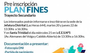 Se encuentra abierta la pre-inscripción al Plan FinEs Trayecto Secundario