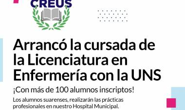 CREUS: Arrancó la cursada de la Licenciatura en Enfermería con la UNS