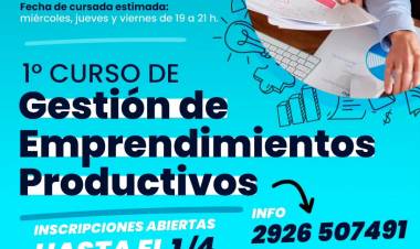 Curso de "Gestión de Emprendimientos Productivos" por primera vez en el distrito
