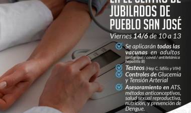 Posta de Salud en el Centro de Jubilados de Pueblo San José