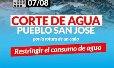 CORTE DE AGUA en Pueblo San Jose
