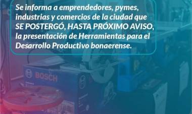 Se postergó la presentación de Herramientas para el Desarrollo Productivo bonaerense