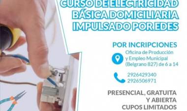 Se abre la inscripción para el curso de electricidad básica domiciliaria impulsado por EDES