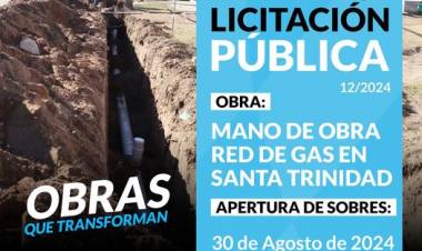 Licitacion Publica: mano de obra de gas en Santa Trinidad –Etapa 1
