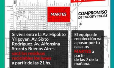 Reciclar es fácil: separá y sacá tu bolsa la noche anterior