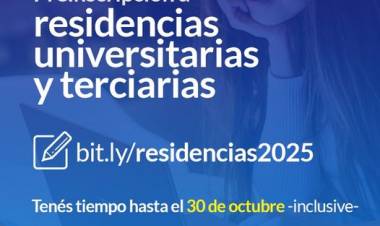 Preinscripción a residencias universitarias y terciarias