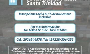 Se viene el 2° sorteo de terrenos en Pueblo Santa Trinidad