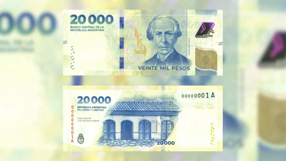 El nuevo billete de 20.000 pesos ya está en circulación