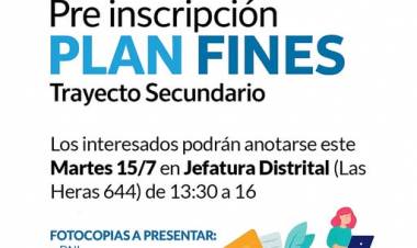 ¡INSCRIPCIONES A FINES!