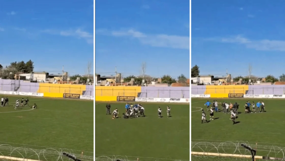 Un partido de fútbol de los Juegos Bonaerenses terminó a los golpes