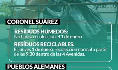 Recolección de residuos durante Año Nuevo