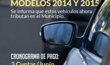 Impuesto a los Automotores – Vehículos modelo 2014 y 2015