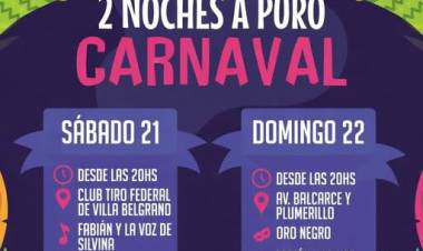 Preparate para vivir 2 noches a puro Carnaval en Villa Belgrano y Alto Balcarce