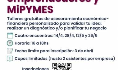 Talleres gratuitos de asesoramiento económico-financiero para emprendedores y MiPYMES