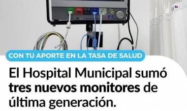 El Hospital Municipal sumó tres nuevos monitores de última generación.