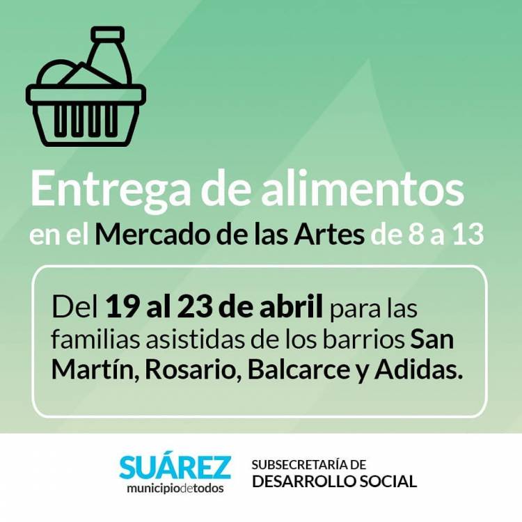 Desarrollo Social: Entrega de alimentos en el Mercado de las Artes