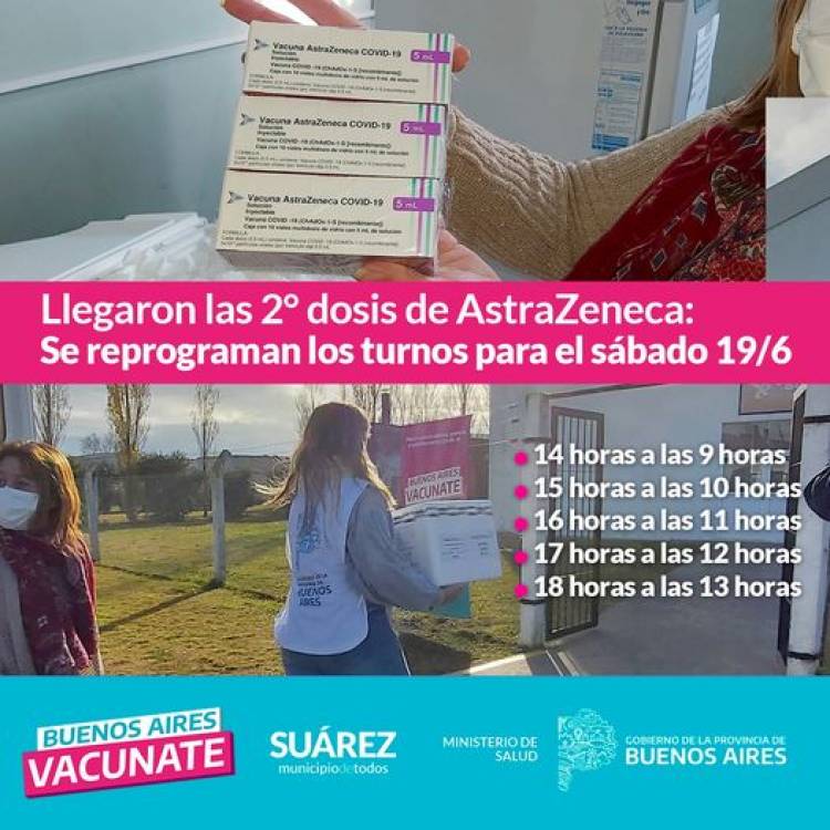 Llegaron las 2° dosis de AstraZeneca