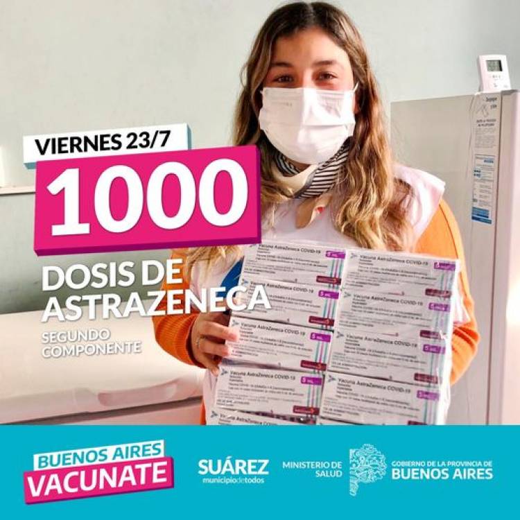 LLEGARON 1000 DOSIS DE ASTRAZENECA