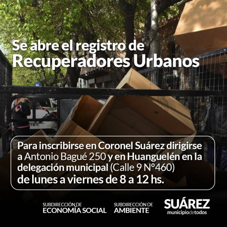 Se abre el registro de Recuperadores Urbanos del distrito⠀