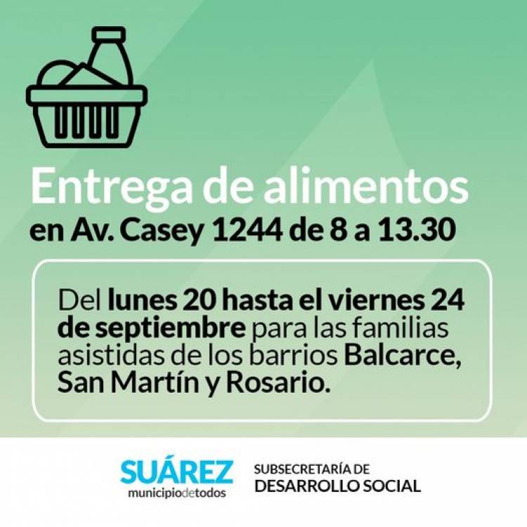 Desarrollo Social: Entrega de alimentos del mes de septiembre⠀