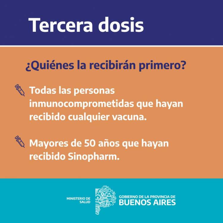 La Provincia envió los primeros 558.100 turnos de terceras dosis