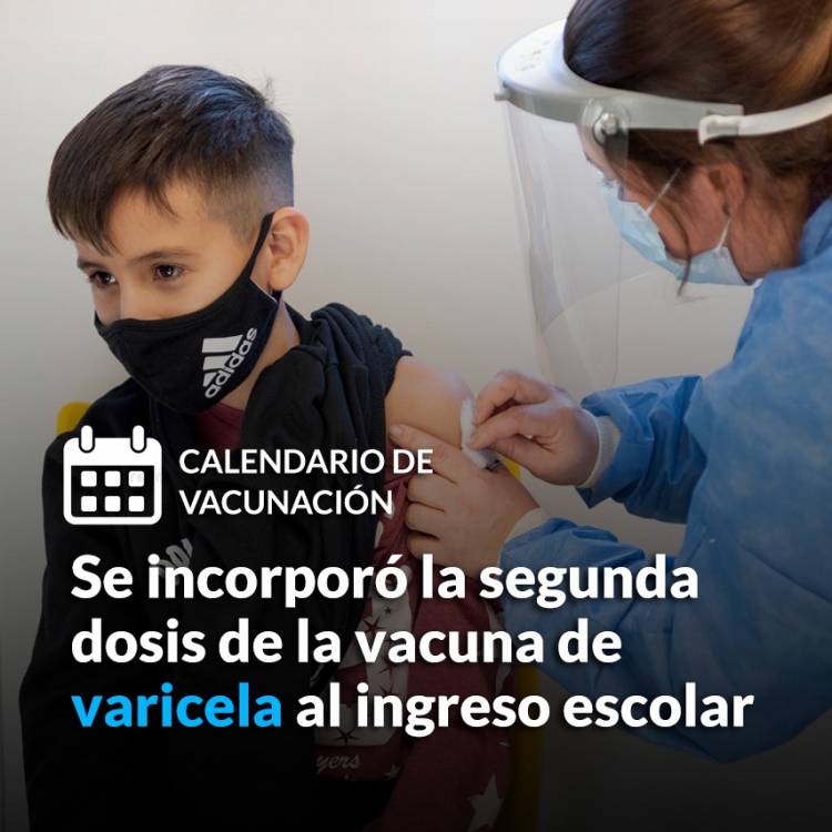 Calendario de Vacunación: se incorporó la segunda dosis de la vacuna de varicela al ingreso escolar