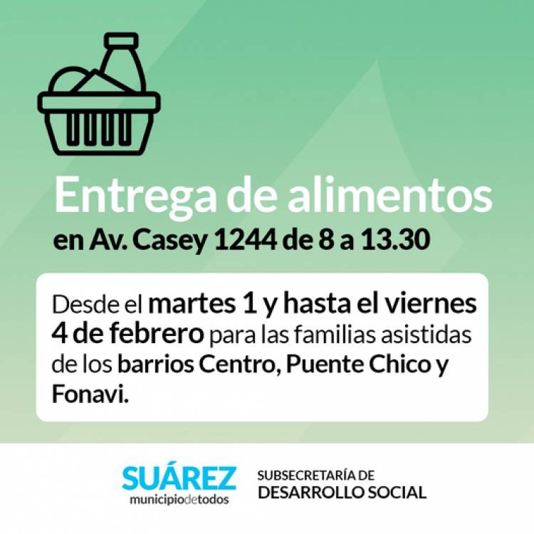 ENTREGA DE ALIMENTOS DEL MES DE FEBRERO