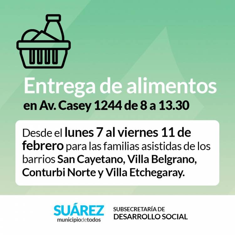 ENTREGA DE ALIMENTOS DEL MES DE FEBRERO