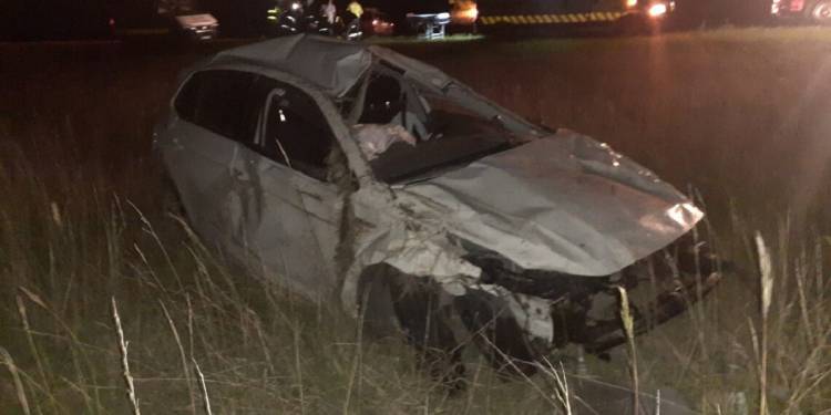 En auto chocaron un carpincho y volcaron: dos heridos en la Ruta 3