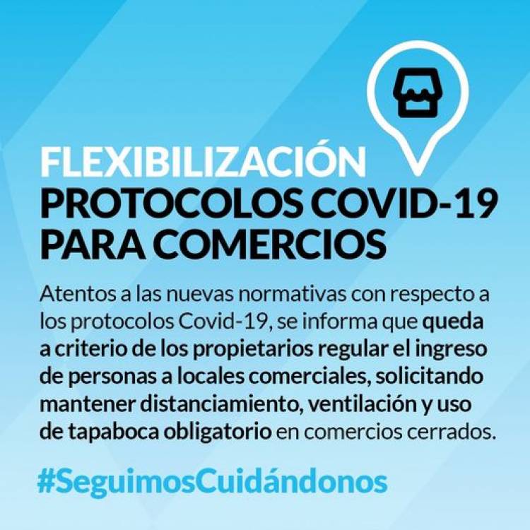 Flexibilización protocolos Covid-19 para comercios