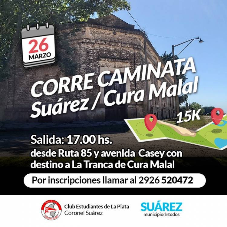 Se viene la “Corre Caminata” Suárez/Cura Malal