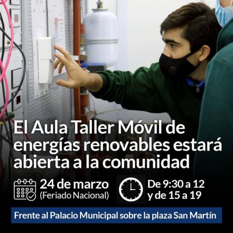 El Aula Taller Móvil de energías renovables estará abierta a la comunidad