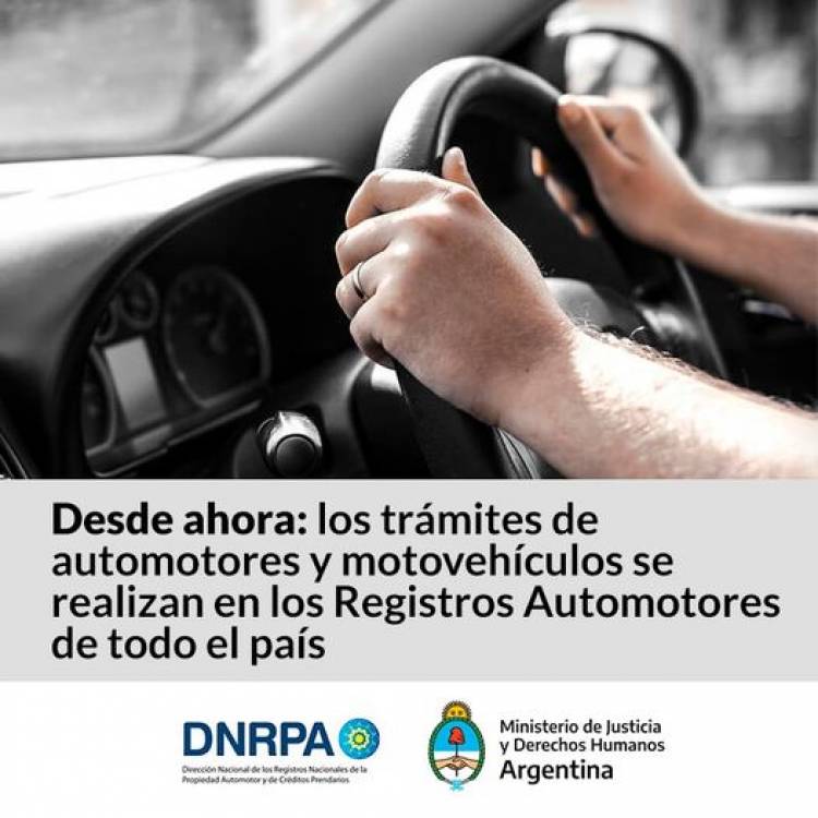 Los trámites de automotores y motovehículos se realizan en los Registros Automotores de todo el país