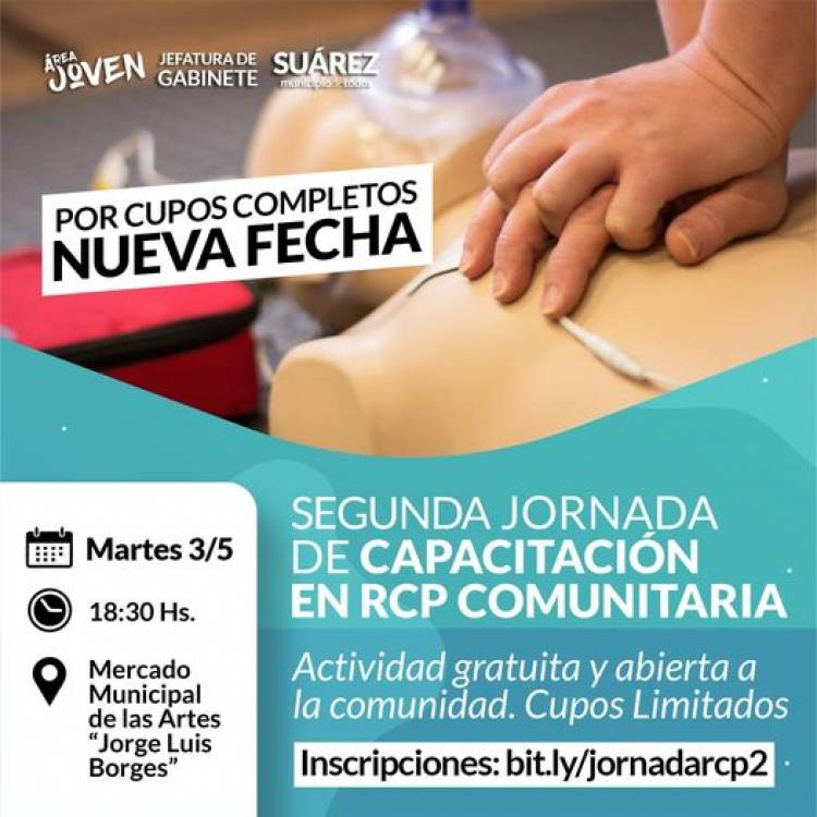 Por cupos completos se realizará una nueva capacitación en RCP