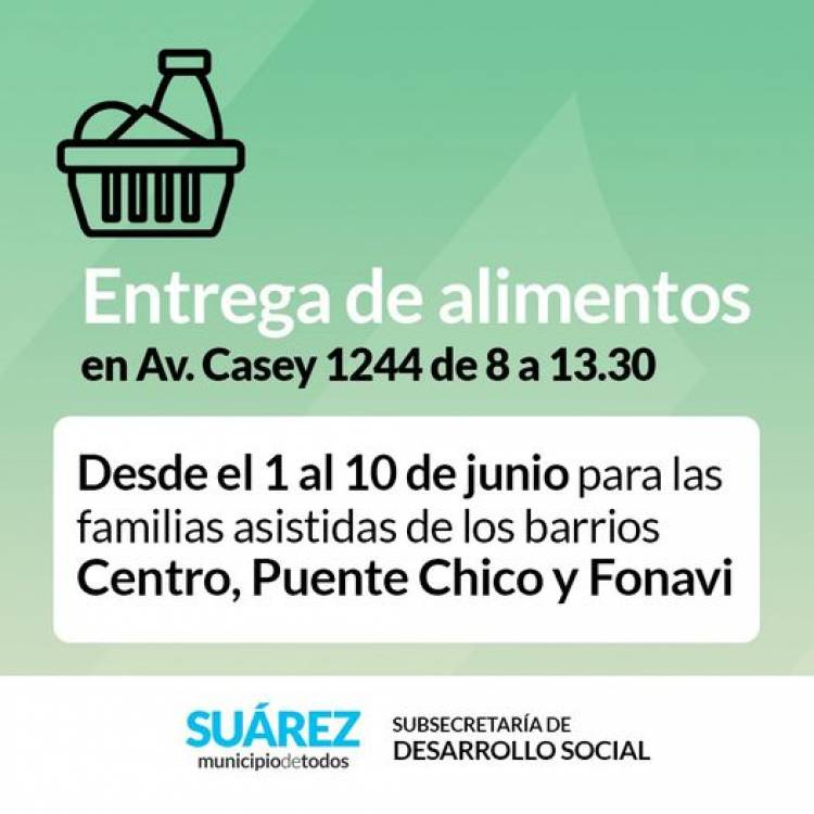 Entrega de alimentos del mes de Junio