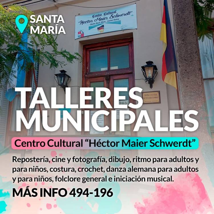 Talleres Culturales Municipales: Inscripciones abiertas para participar. 