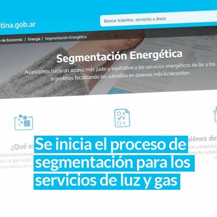 Se inicia el proceso de segmentación para los servicios de luz y gas