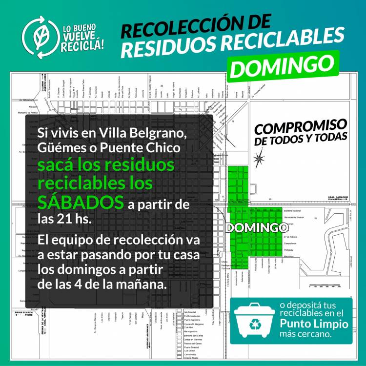 ¿Qué día pasa por tu barrio la recolección diferenciada de residuos reciclables?
