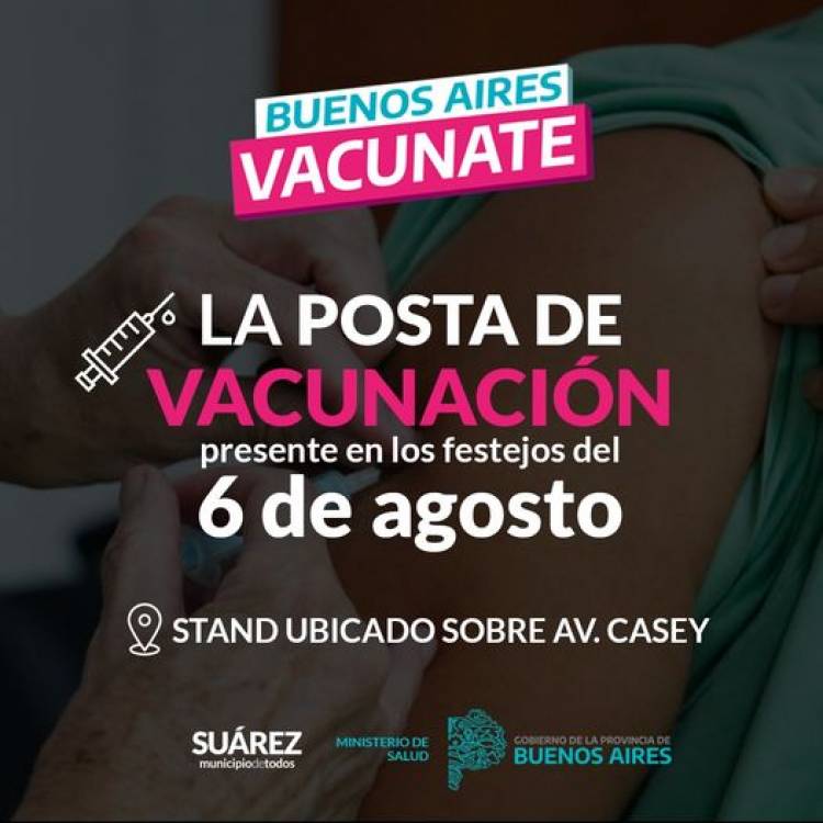 La posta de vacunación presente en los festejos del 6 de agosto