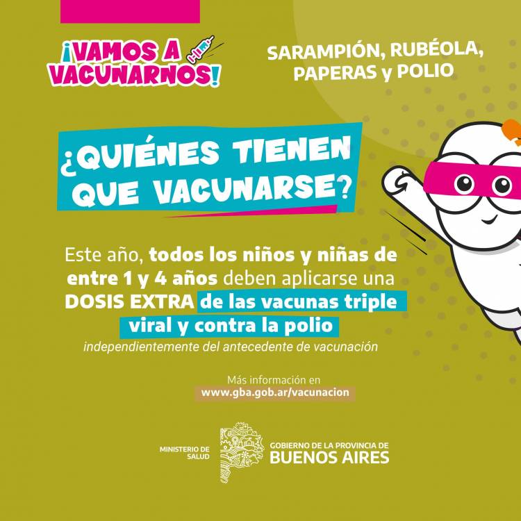 Comenzó la campaña de refuerzo anual de la Triple Viral y Polio