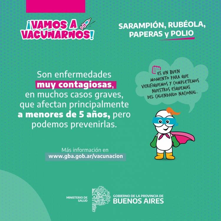 Comenzó la campaña de refuerzo anual de la Triple Viral y Polio