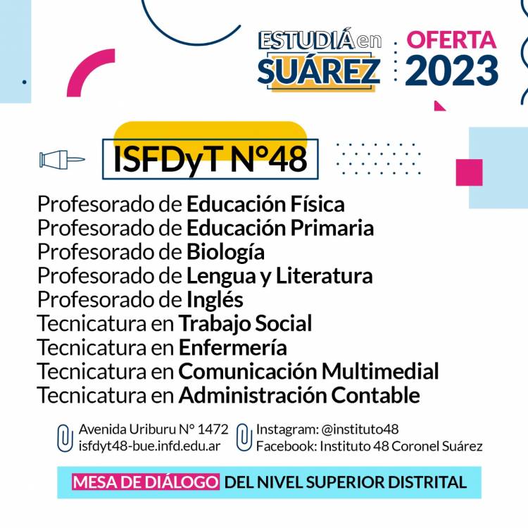EDUCACION 2023: estudia en Suarez