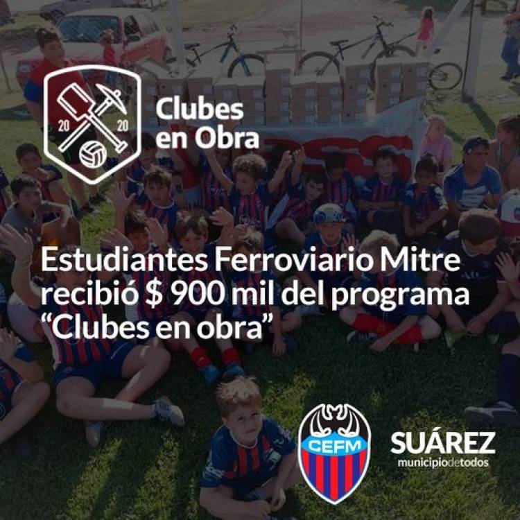 Estudiantes Ferroviario Mitre recibió $ 900 mil del programa “Clubes en obra”