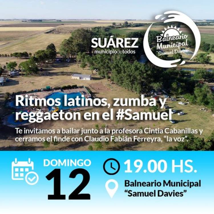 Ritmos latinos, zumba y reggaeton en el Balneario Samuel Davis