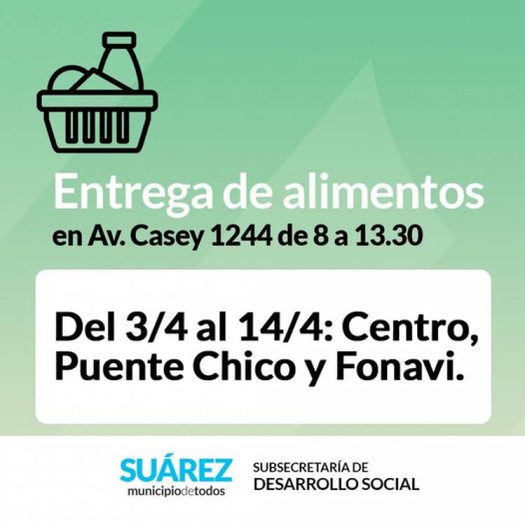 Entrega de alimentos del mes de abril