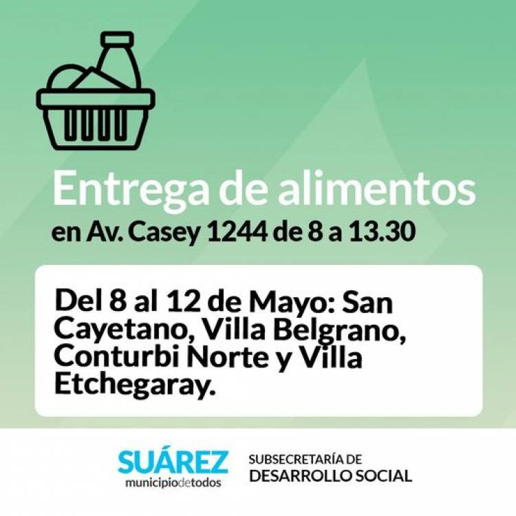 Entrega de alimentos del mes de mayo 