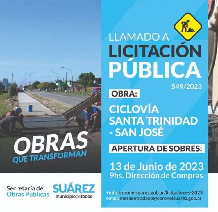 Licitación Pública: “Ciclovía Santa Trinidad – San José”